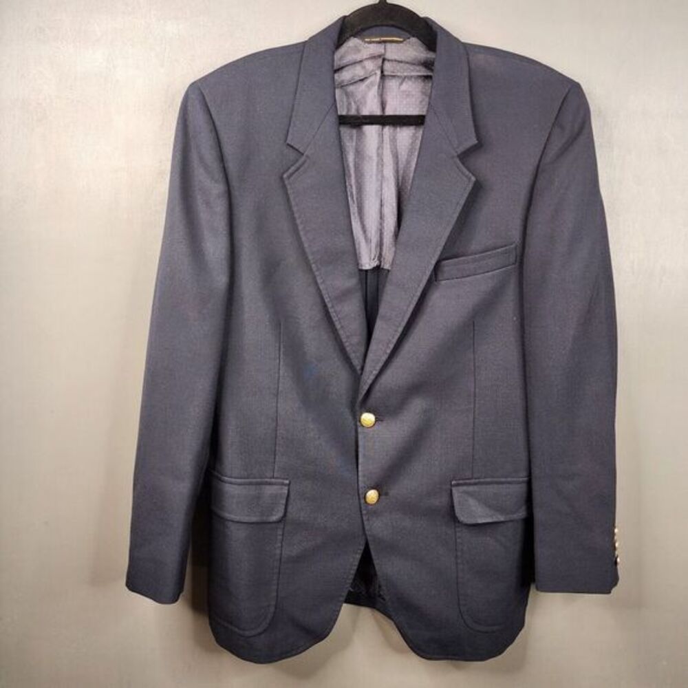 Kingsridge Men's Navy Jacket Blazer Sport Coat Gold Buttons Roper's Lined *Read*